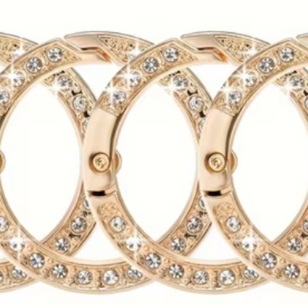 1-Gold Metal Rhinestones on both sides Spring O-Rings